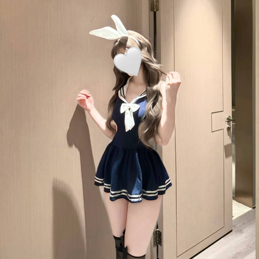Innocent-Sexy Deep V Bodycon Skirt, Abstinent Vibe Intimate Set - Image 6