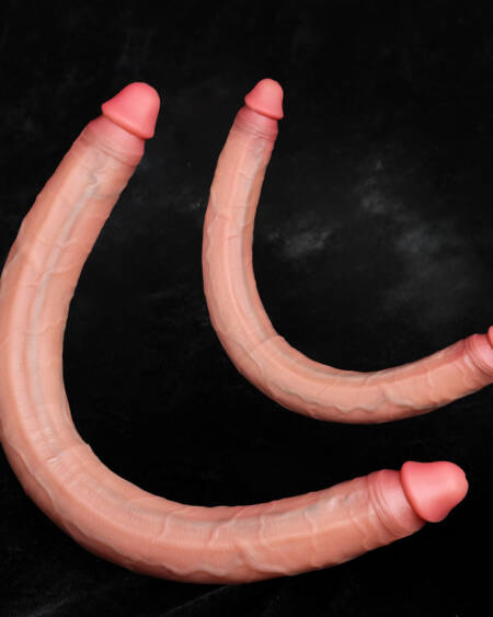 Double-Headed Colored Crystal Simulation Vibrator for Male and Female Foreign Trade Adult Sex Toy